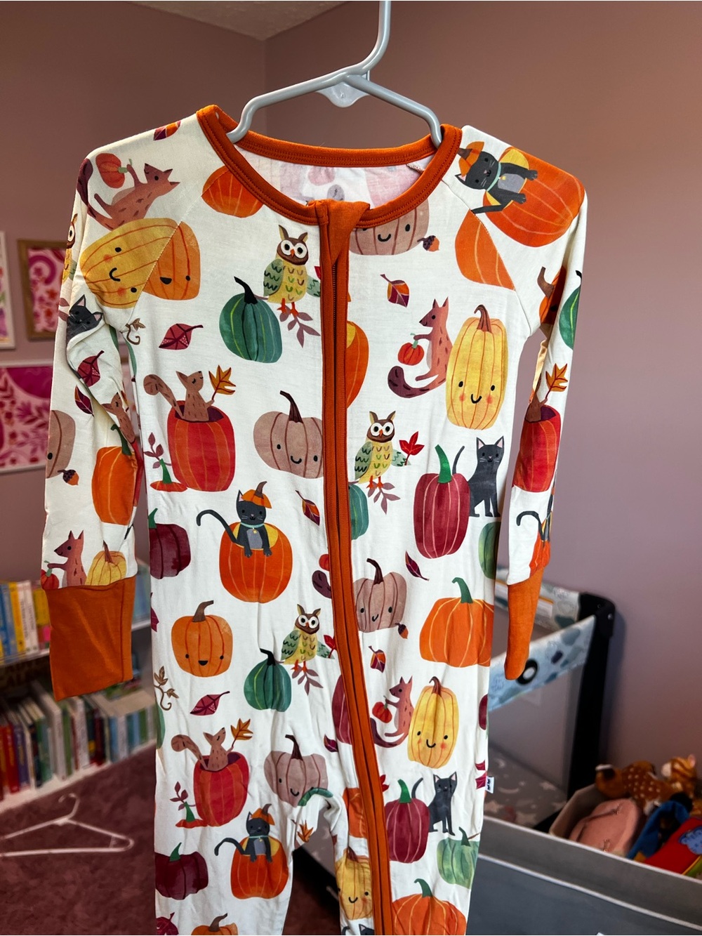 Little Sleepies Pumpkin Pals Zippy Pajamas 2T NWOT